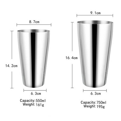 550 ml / 750 ml kokteilių plaktuvo baro rinkinys vyno Martini kokteilių plaktuvas nerūdijančio plieno Bostono plaktuvas gėrimų vakarėlio baro įrankiams