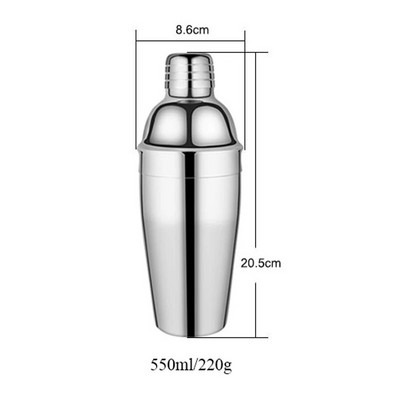 550 ml / 750 ml kokteilių plaktuvo baro rinkinys vyno Martini kokteilių plaktuvas nerūdijančio plieno Bostono plaktuvas gėrimų vakarėlio baro įrankiams