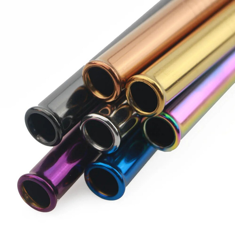 1Gb atkārtoti lietojami dzeramo salmiņi no nerūsējošā tērauda salmiņiem plati 12mm metāla salmiņu komplekts Pearl Milkshake burbuļu tējas salmiņi ar tīrāku otiņu