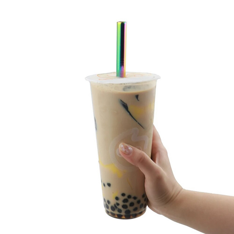 1Gb atkārtoti lietojami dzeramo salmiņi no nerūsējošā tērauda salmiņiem plati 12mm metāla salmiņu komplekts Pearl Milkshake burbuļu tējas salmiņi ar tīrāku otiņu