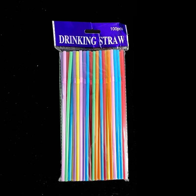 100vnt Geriamasis plastikas Šiaudeliai Spalvingi Rietjes Lankstūs Vestuvių Reikmenys Plastikiniai Geriamojo Plastiko Šiaudeliai Virtuvė