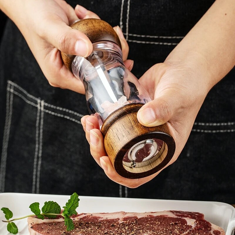 Fa só borsdaráló fűszer só és bors daráló készlet