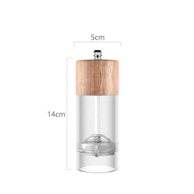 Ąžuolo medienos druskos ir pipirų malūnas Daugiafunkcis rankinis pipirų malūnėlis Cruet virtuvės įrankis su keramine malūnėle