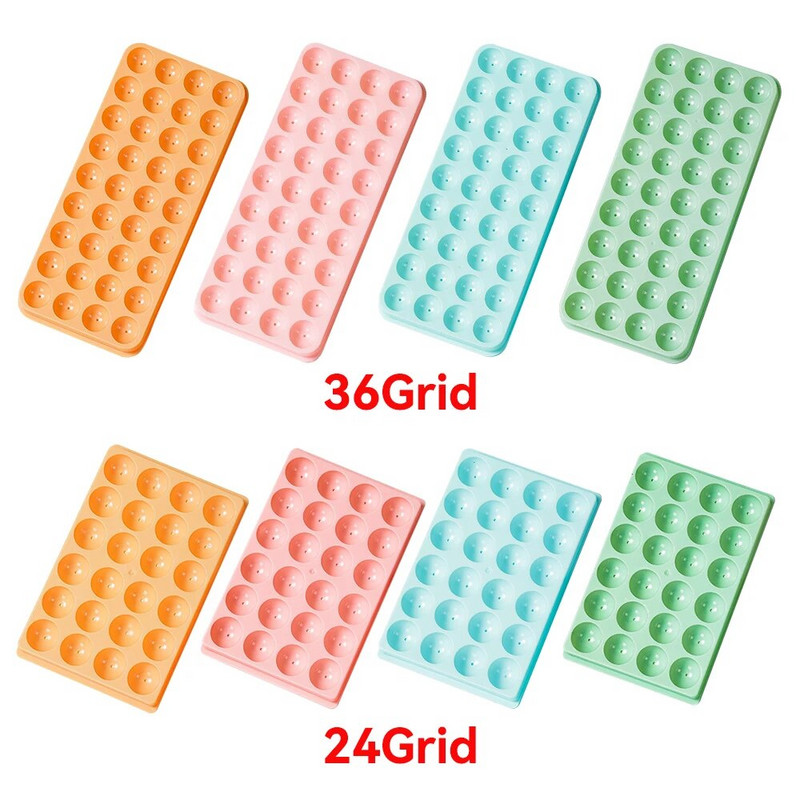 3d кръгла тава за кубчета лед с капак Пластмасова форма за лед в диамантен стил Хладилник Сферични форми Направи си сам Машина за топки за лед Кухненски инструменти