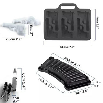 Creative Gun Bullet Shape Ice Cube Maker Направи си сам Ice Cube Tray Chocolate Mold Home Bar Party Cool Whiskey Wine Ice Cream Tool