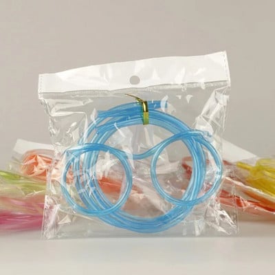 Juokingi minkšti šiaudiniai akiniai Plastikiniai šiaudeliai Unikalūs lankstūs gėrimo vamzdeliai Vaikų gimtadienio šventės reikmenys Priedai