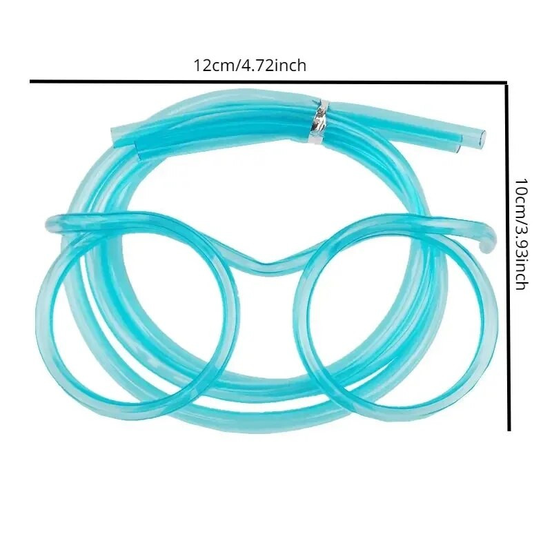 Juokingi minkšti šiaudiniai akiniai Plastikiniai šiaudeliai Unikalūs lankstūs gėrimo vamzdeliai Vaikų gimtadienio šventės reikmenys Priedai