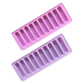 Lengvai atleidžiama ledo kubelių formelė 10 grotelių cilindrinis ledo kubelių padėklas, lankstus silikoninis ledo gaminimo aparatas kokteiliams arbatoms kavai