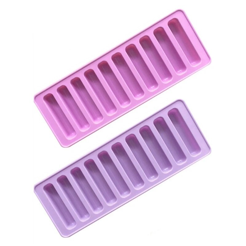 Lengvai atleidžiama ledo kubelių formelė 10 grotelių cilindrinis ledo kubelių padėklas, lankstus silikoninis ledo gaminimo aparatas kokteiliams arbatoms kavai