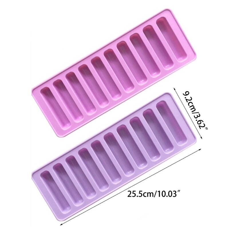 Lengvai atleidžiama ledo kubelių formelė 10 grotelių cilindrinis ledo kubelių padėklas, lankstus silikoninis ledo gaminimo aparatas kokteiliams arbatoms kavai