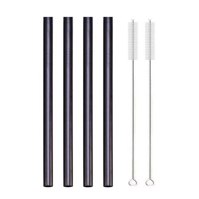 4 vnt 304 nerūdijančio plieno šiaudeliai 12 mm ypač platūs daugkartinio naudojimo metaliniai gėrimo šiaudeliai, skirti Boba Bubble arbatos kokteiliui pieno kokteiliui