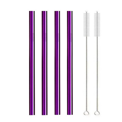 4 vnt 304 nerūdijančio plieno šiaudeliai 12 mm ypač platūs daugkartinio naudojimo metaliniai gėrimo šiaudeliai, skirti Boba Bubble arbatos kokteiliui pieno kokteiliui