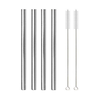 4 vnt 304 nerūdijančio plieno šiaudeliai 12 mm ypač platūs daugkartinio naudojimo metaliniai gėrimo šiaudeliai, skirti Boba Bubble arbatos kokteiliui pieno kokteiliui