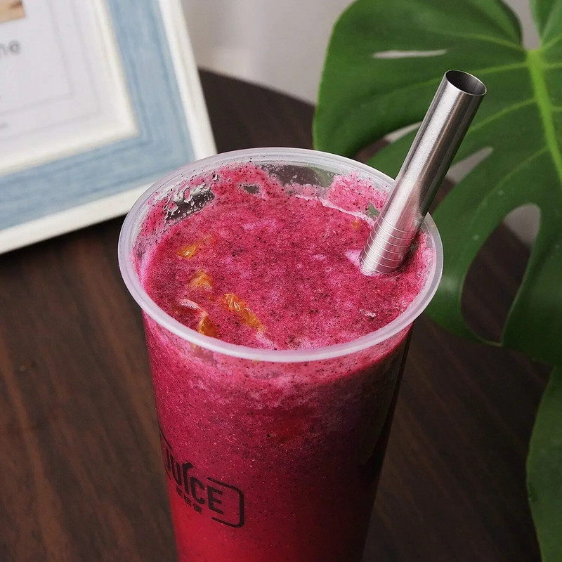 4 vnt 304 nerūdijančio plieno šiaudeliai 12 mm ypač platūs daugkartinio naudojimo metaliniai gėrimo šiaudeliai, skirti Boba Bubble arbatos kokteiliui pieno kokteiliui