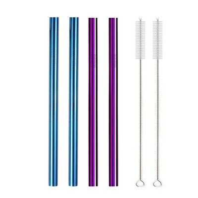 Didelis 12 mm burbulinis arbatos kokteilio šiaudelis, daugkartinio naudojimo metalinis šiaudelis 304 nerūdijančio plieno geriamųjų šiaudelių rinkinys Baras Boba tiesūs šiaudeliai