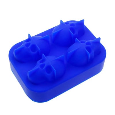 1 buc. LMETJMA 3D craniu tavă pentru cuburi de gheață cu pâlnie din silicon Flexibil cu 4 cavități pentru aparatul de gheață, instrumente pentru înghețată