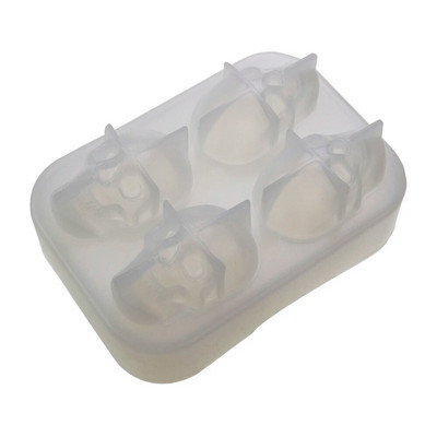 1 buc. LMETJMA 3D craniu tavă pentru cuburi de gheață cu pâlnie din silicon Flexibil cu 4 cavități pentru aparatul de gheață, instrumente pentru înghețată