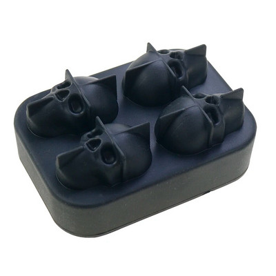 1 buc. LMETJMA 3D craniu tavă pentru cuburi de gheață cu pâlnie din silicon Flexibil cu 4 cavități pentru aparatul de gheață, instrumente pentru înghețată