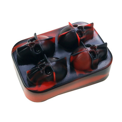 1 buc. LMETJMA 3D craniu tavă pentru cuburi de gheață cu pâlnie din silicon Flexibil cu 4 cavități pentru aparatul de gheață, instrumente pentru înghețată