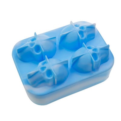 1 buc. LMETJMA 3D craniu tavă pentru cuburi de gheață cu pâlnie din silicon Flexibil cu 4 cavități pentru aparatul de gheață, instrumente pentru înghețată