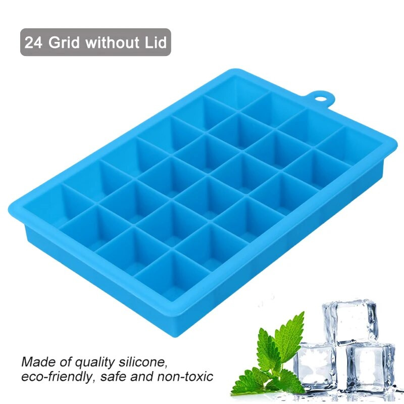 Ledo kubelių gaminimo aparatas silikoninis ledo kubelių padėklas 24 tinklelis ledo kubelio forma silikoninės formos formos viskio kokteilių ledų gaminimo formelės namų įtaisai