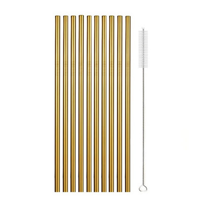 Metalna slamka za višekratnu upotrebu različitih boja s četkom za čišćenje Šarene slamke od nehrđajućeg čelika 304 za dodatke za šankove za zabave