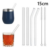 6 hüvelykes rövid üveg szívószálak Újrafelhasználható szívószálak Környezetbarát szívószálak koktélpoharakhoz Bár Italtartó Tartozék