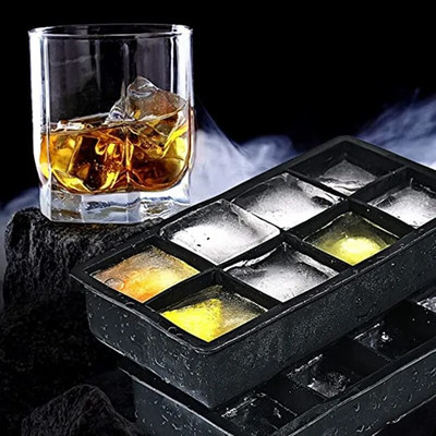 Formă din silicon pentru cuburi de gheață pentru whisky, cocktail, budincă de prăjituri, formă de ciocolată, formă pătrată pentru cuburi de gheață ușor de eliberat