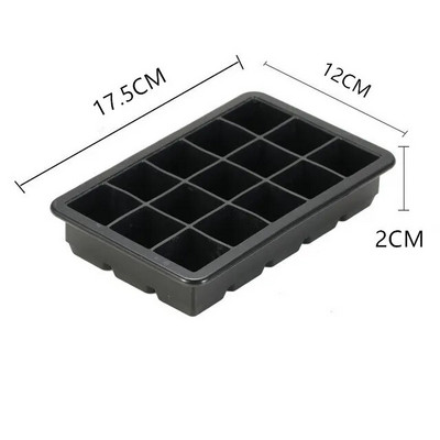 Silikoninė ledo kubelių forma viskiui, kokteiliui, pyrago pudingui, šokolado formelei, lengvai nuimama kvadratinė ledo kubelių formelė