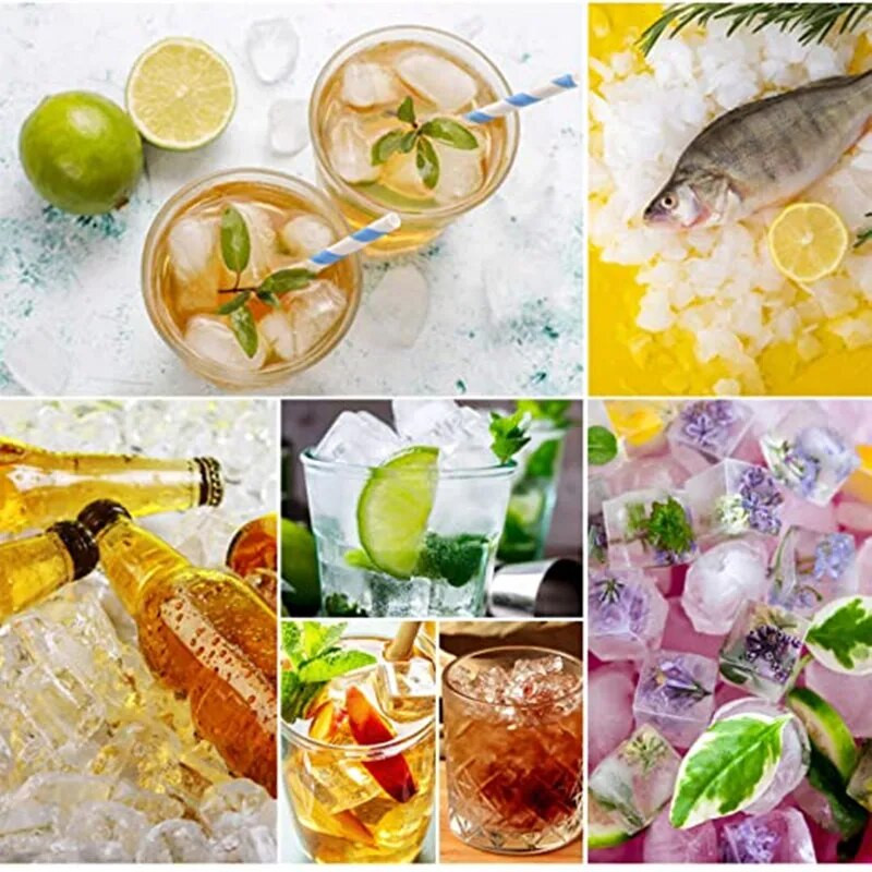 Silikoninė ledo kubelių forma viskiui, kokteiliui, pyrago pudingui, šokolado formelei, lengvai nuimama kvadratinė ledo kubelių formelė