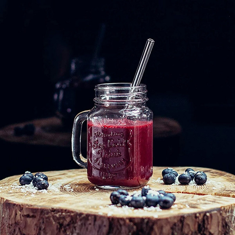 15/20/25 cm-es szett üveg szívószálak átlátszó, hosszú, újrafelhasználható üveg szívószálak koktélturmixokhoz, italos edényekhez