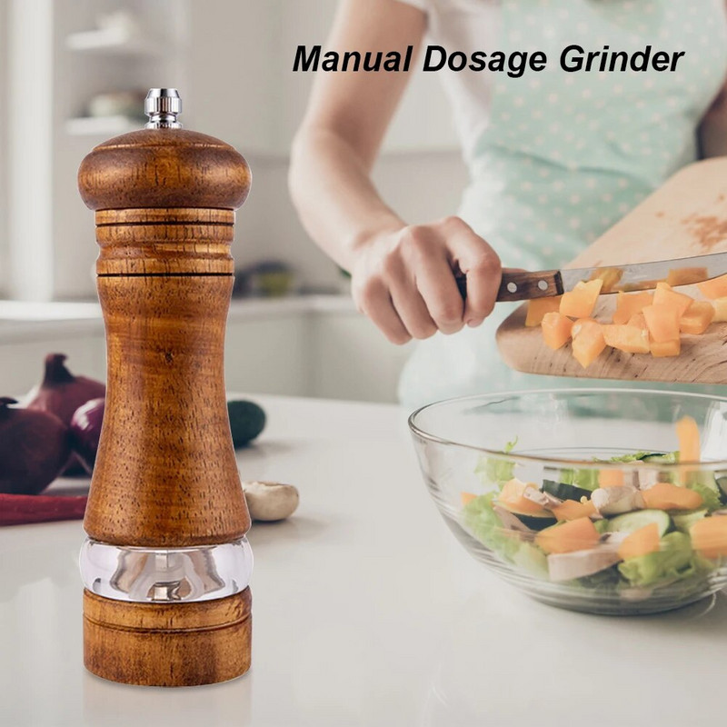 2 buc 4/6 inch mori de sare si piper macinata din ceramica moara de piper reglabila macinata de piper sticla manuala de condiment macinat unelte de bucatarie