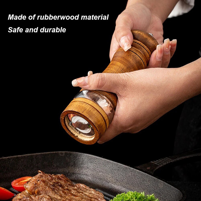 2 buc 4/6 inch mori de sare si piper macinata din ceramica moara de piper reglabila macinata de piper sticla manuala de condiment macinat unelte de bucatarie