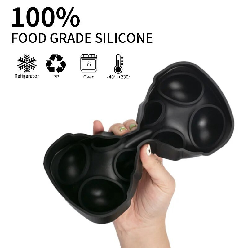 4/6 Silikoonist jääkuubiku vorm must jääpalli vorm ümmargune nelinurkne jääkandik vorm toidukvaliteediga korduvkasutatav jäämasin jäätise tööriistad