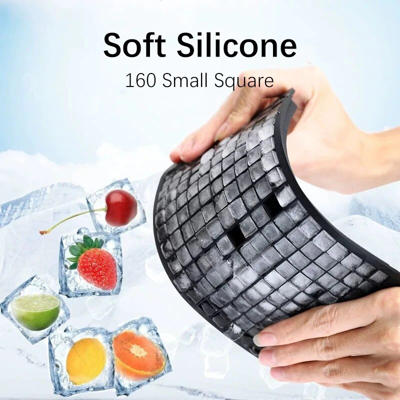 160 rácsos mini szilikon jégtálca forma jégkészítő forma jégtálca tálca összecsukható jégforma jégtörő nyári ital jéggép forma