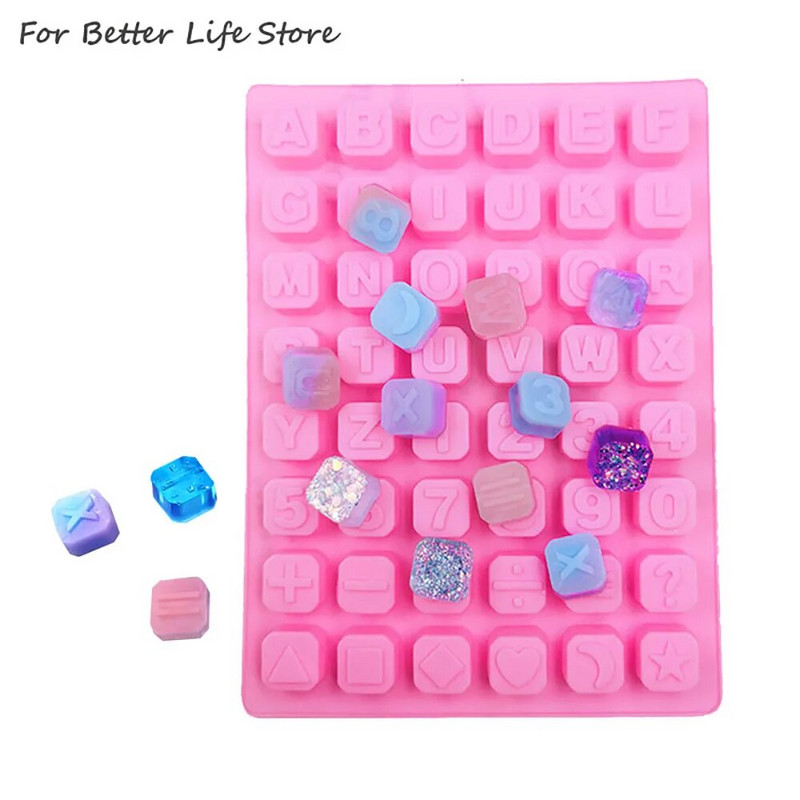 1PC Silicon 48 de litere ale alfabetului Ciocolată Diy gheață zăbrele Mat consumat săpun lucrat manual Mai mult Design Bună tenacitate