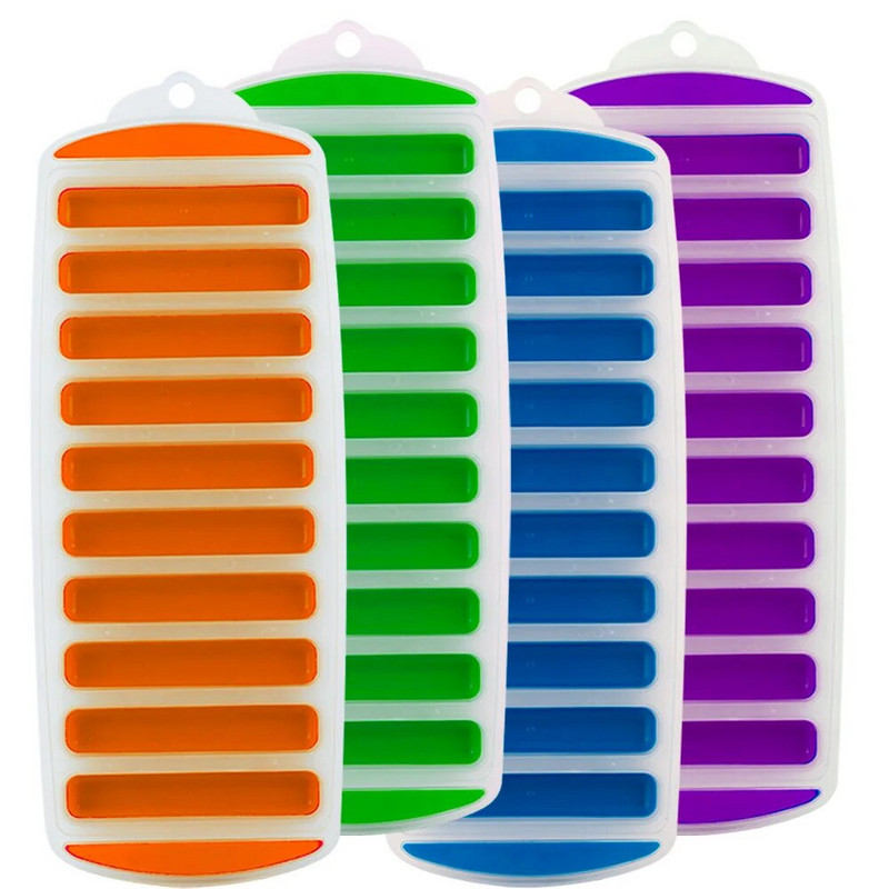 Silikonski oblici s 10 rupa, duge trake, silikonski kalup za biskvit na prste, lisnati kalup za kolače u pećnici, kalup za kocke leda, posuda za pečenje, alati za pečenje „uradi sam“