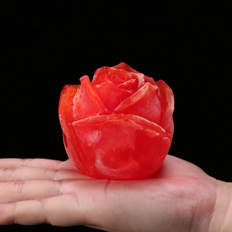 Jääkuubiku vorm silikoonist roosikujuline jäätisevormi kandik 3D suur jäätisepallide valmistaja Korduvkasutatav viskikokteilivormi riistvara tööriist