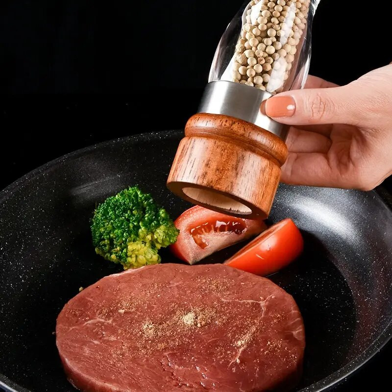 Μύλος πιπεριού Πολυλειτουργικός Μύλος Χειροκίνητος Μύλος Θαλασσινό Αλάτι Πιπέρι Κύμινο Μασίφ ξύλο Κουζίνας Μασίφ Καρυκεύματα