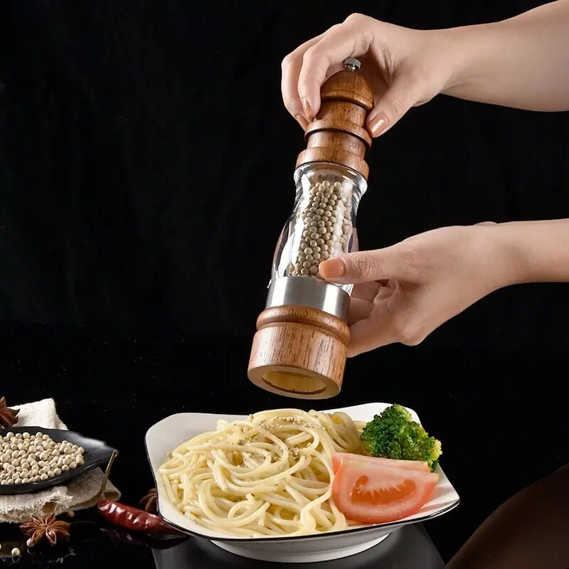 Μύλος πιπεριού Πολυλειτουργικός Μύλος Χειροκίνητος Μύλος Θαλασσινό Αλάτι Πιπέρι Κύμινο Μασίφ ξύλο Κουζίνας Μασίφ Καρυκεύματα