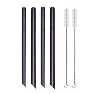 Kampuoti antgaliai Daugkartinio naudojimo kokteilių šiaudeliai 12 mm pločio 304 nerūdijančio plieno Boba Straws Party Bar Geriamasis metalinis šiaudelis burbulinei arbatai
