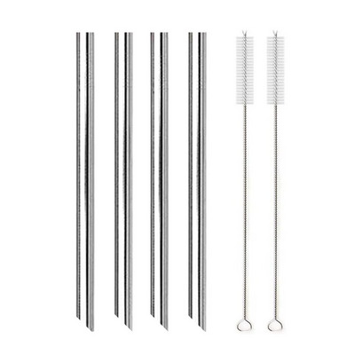 Kampuoti antgaliai Daugkartinio naudojimo kokteilių šiaudeliai 12 mm pločio 304 nerūdijančio plieno Boba Straws Party Bar Geriamasis metalinis šiaudelis burbulinei arbatai
