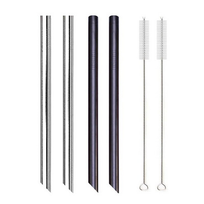 Kampuoti antgaliai Daugkartinio naudojimo kokteilių šiaudeliai 12 mm pločio 304 nerūdijančio plieno Boba Straws Party Bar Geriamasis metalinis šiaudelis burbulinei arbatai