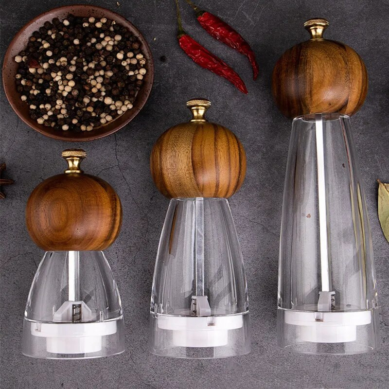 6/8 palcový keramický mlecí jadro mlynček na soľ a korenie mlynček na korenie akrylové ručné mlynčeky na korenie mlynček na kuchynské náradie