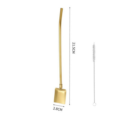 Pai de băut 2 în 1 lingură creativă din oțel inoxidabil paie de băut reutilizabile lingură de amestecare pentru cocktail, bar, instrument de amestecare a cafelei cu lapte