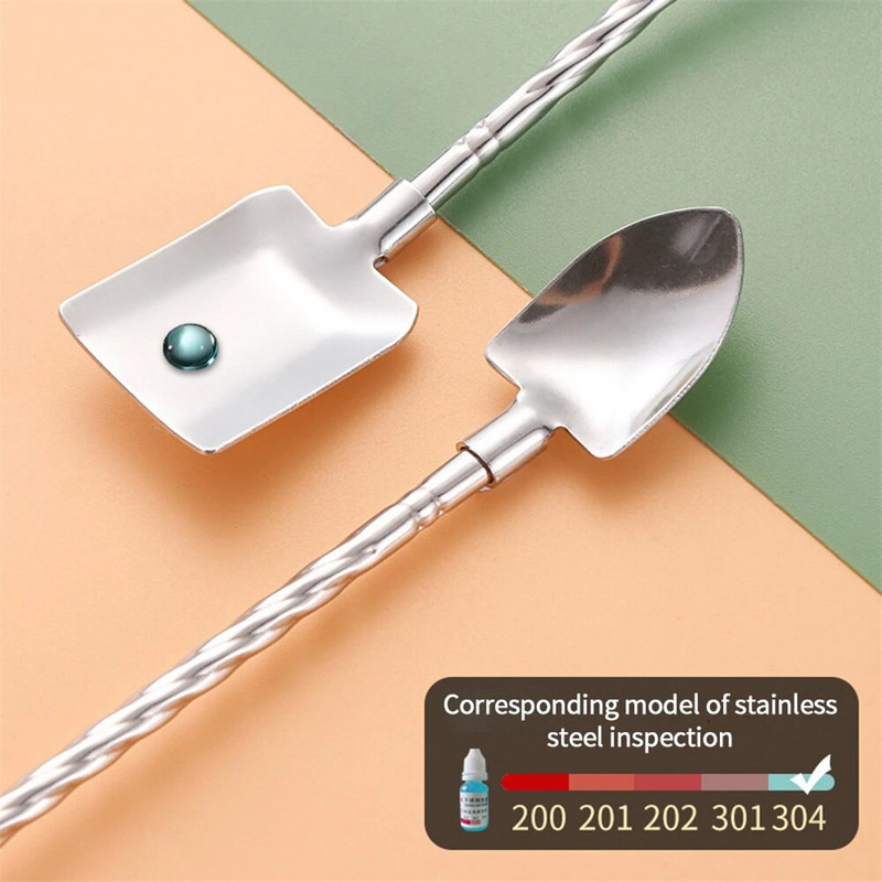 2 viename geriamųjų šiaudelių šaukštas Creative nerūdijančio plieno daugkartinio naudojimo geriamojo šiaudelio kokteilio maišymo šaukštas Pieno kavos maišymo įrankis