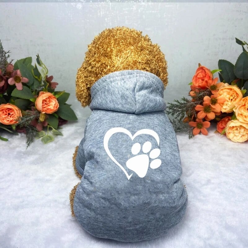 Hanorac cu glugă Puppy Pet Toamnă Iarnă Buzunar cu două picioare Haina pentru câini