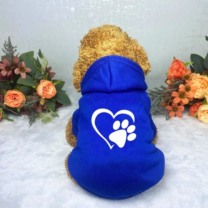 Hanorac cu glugă Puppy Pet Toamnă Iarnă Buzunar cu două picioare Haina pentru câini