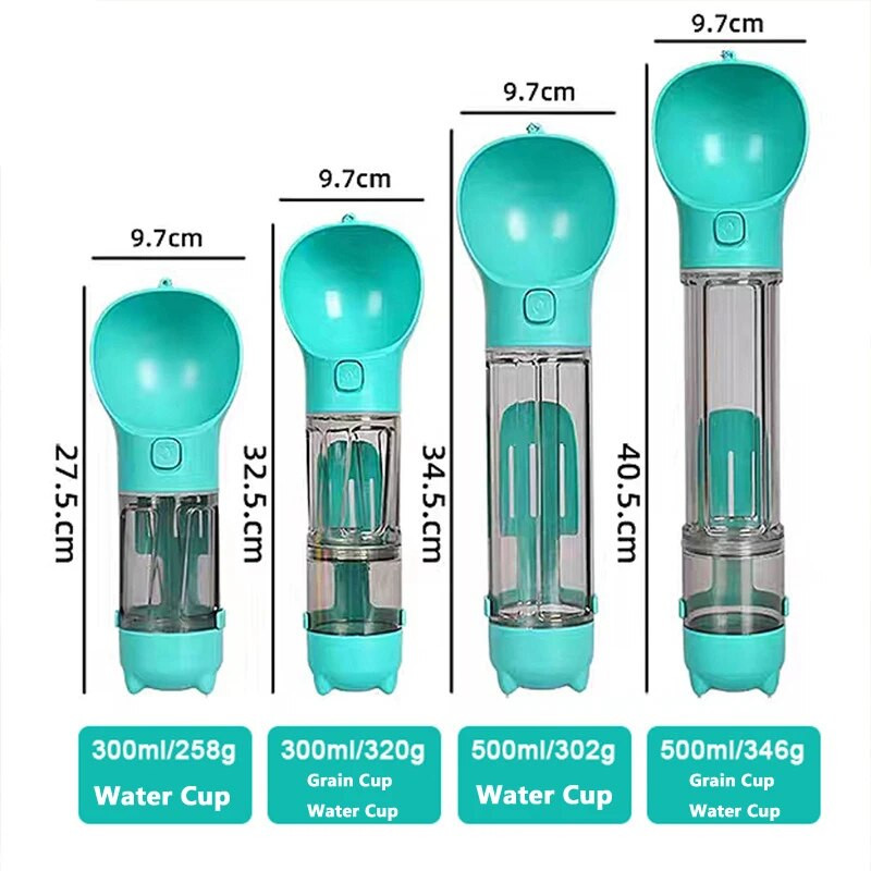 Daugiafunkcinis šunų vandens butelis lauke nešiojamas maisto tiektuvas gėrimų dubuo išmatų dozatorius šunų puodelis 3 viename Dizaino reikmenys naminiams gyvūnėliams