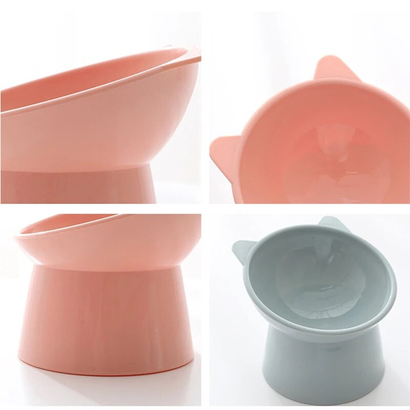 Dubuo aukštai kojai šuniui, 45 ° kaklo apsauga, naminių gyvūnėlių ėdalo ir vandens šėrimo puodelis, naminių gyvūnėlių tiektuvas